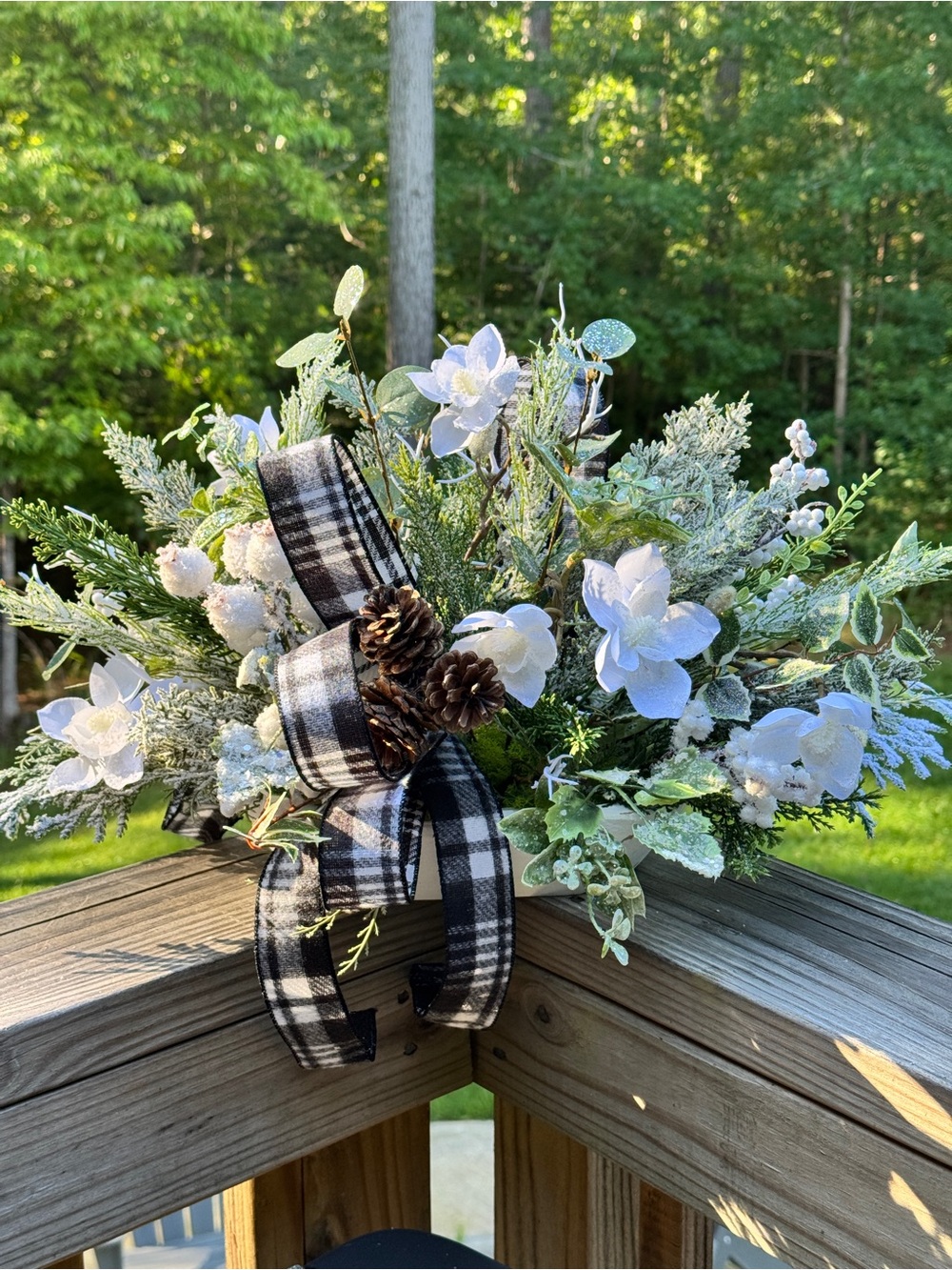 Snowy Mini Magnolias & Frosted Winter Centerpiece